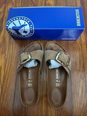 Birkenstock Madrid Big Buckle Cognac Oiled Leather Narrow 40